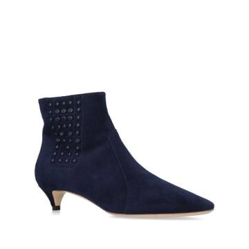 Stud Panel Suede Ankle Boots