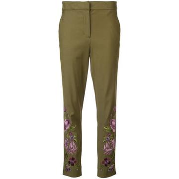 embroidered slim trousers