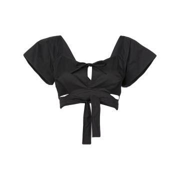 tie-me up cropped blouse