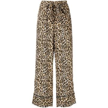 leopard print wide leg trousers