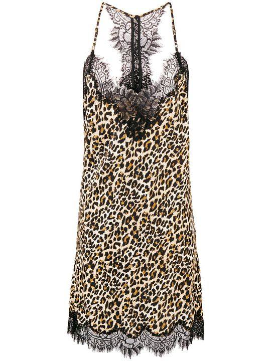 leopard print slip dress展示图