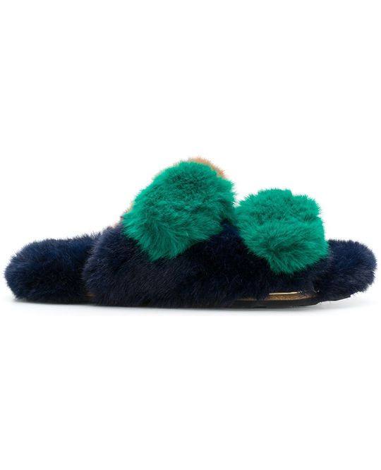 faux fur flat sandals展示图