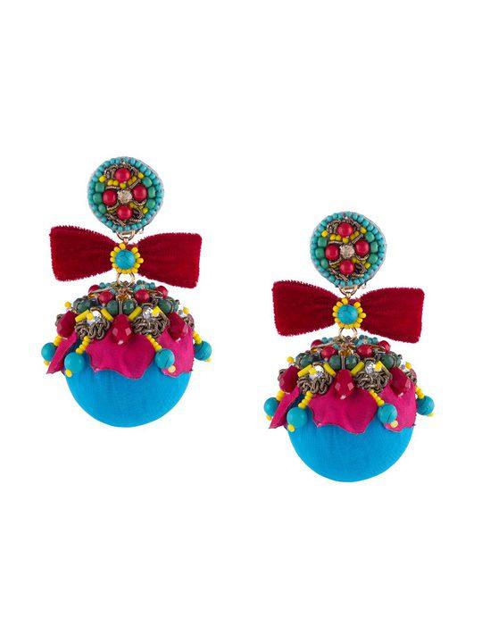oversize pom-pom earrings展示图