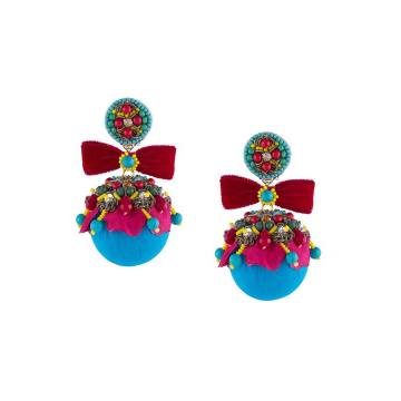oversize pom-pom earrings