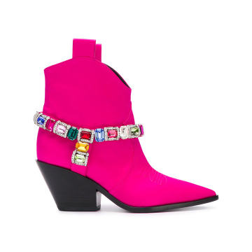 Daytime crystal strap cowbow boots