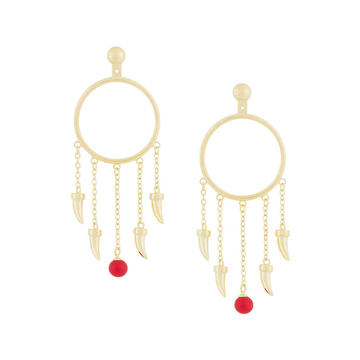 fang pearl charm earrings