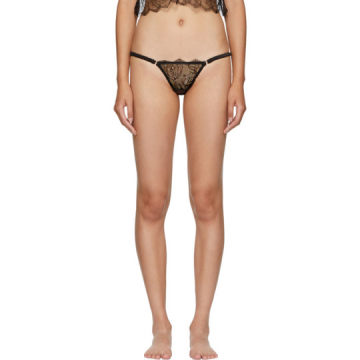Black Rose Lace Cheeky Thong