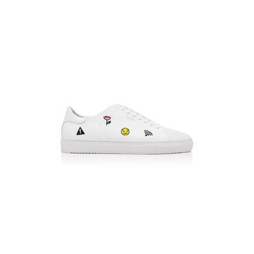 Emoji Embroidered Leather Sneakers