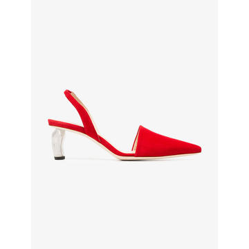 red Conie 70 suede pumps