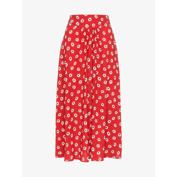 flower print high waisted skirt