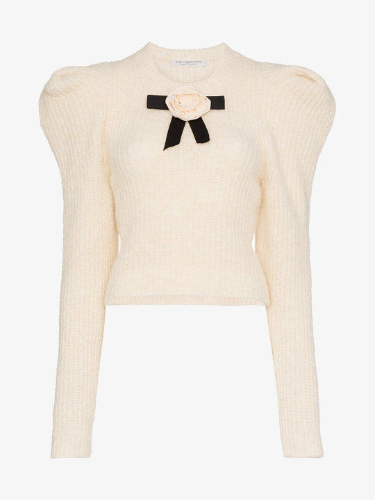 rose alpaca wool-blend knitted sweater展示图