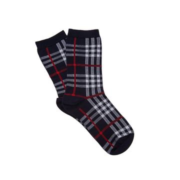 Vintage check cotton-blend socks