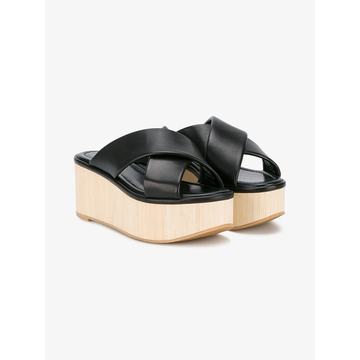 crossover platform sandals