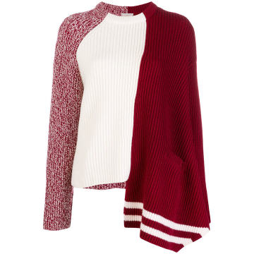 asymmetric ribbed knit sweater