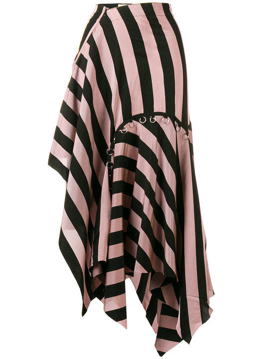 asymmetrical striped skirt展示图