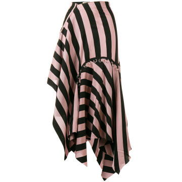 asymmetrical striped skirt