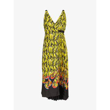 sleeveless banana flame print dress