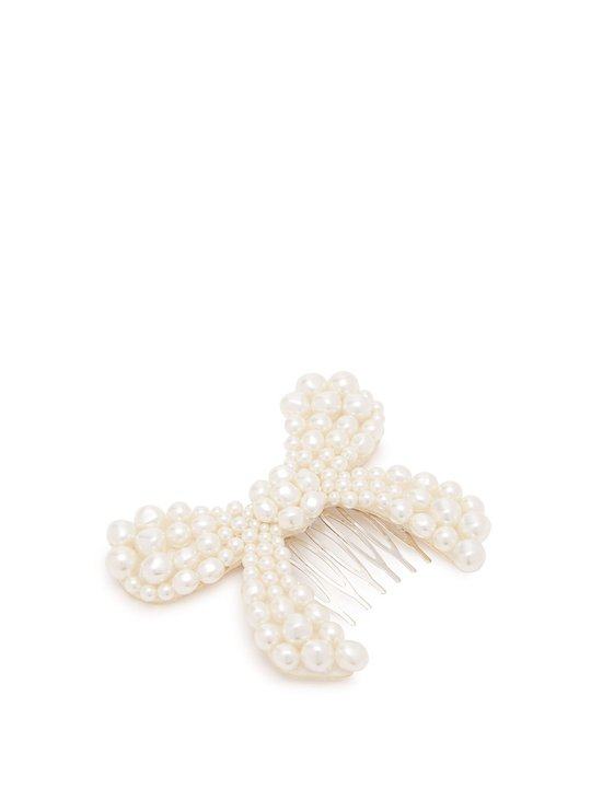 Faux-pearl bow hair slide展示图