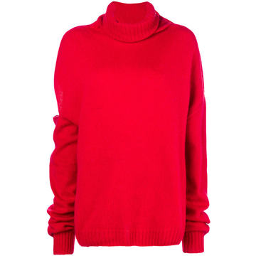 sleeve cut-out turtleneck jumper