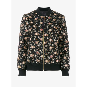 floral embroidered bomber jacket