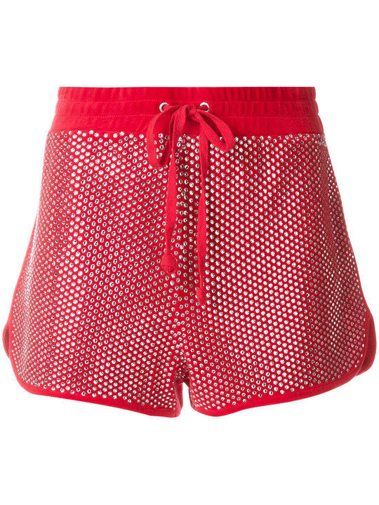 Swarovski embellished velour shorts展示图