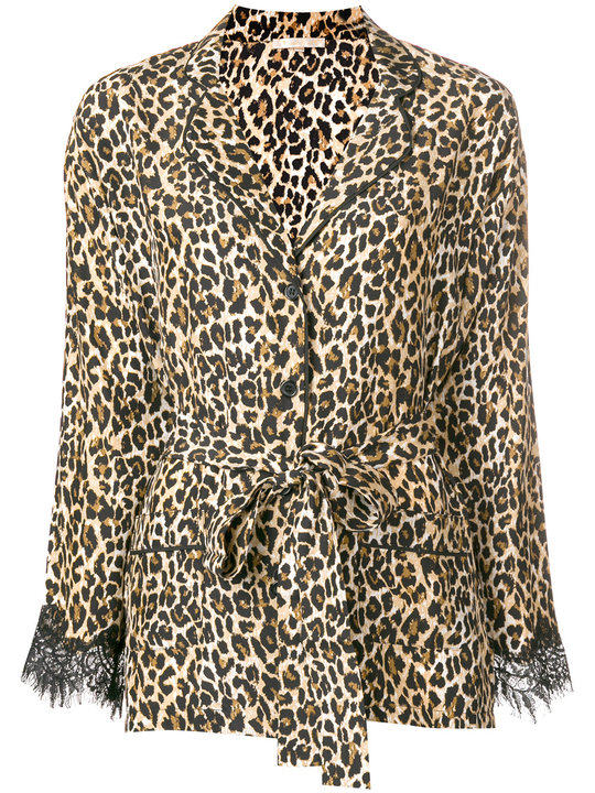 Coco leopard-print pyjama shirt展示图