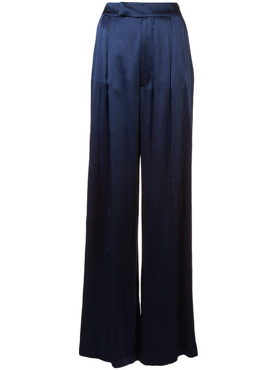 satin side stripe palazzo pants展示图