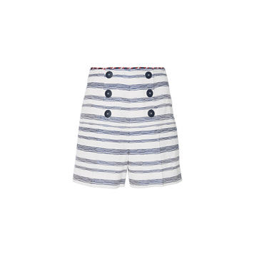 Stripe Cotton Pique Shorts