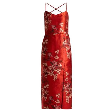 El Dia Que Me Quieras floral-print satin dress