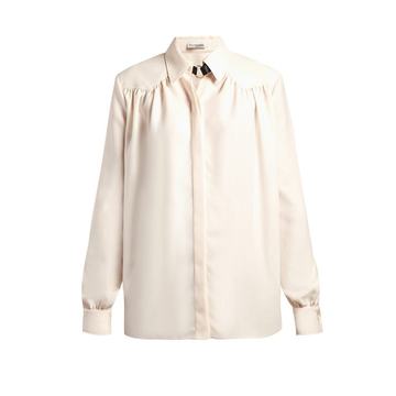 Tamar buckle-neck crepe blouse