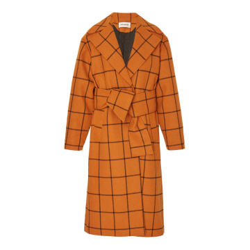 Belted Check Overcoat