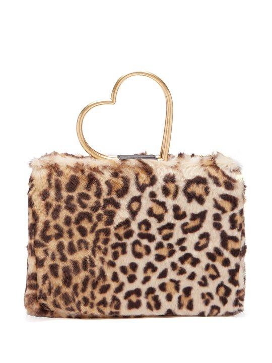 Nancy leopard-print faux-fur bag展示图