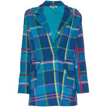 long sleeve check blazer jacket