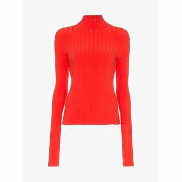 ribbed knit roll-neck sweater