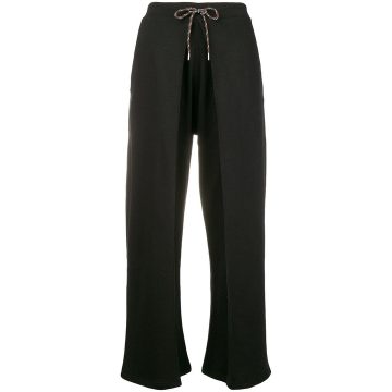 tie front pleated joggers