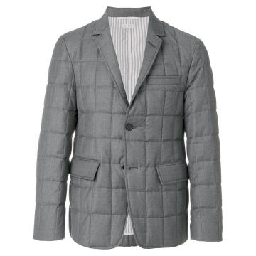 灰色SUPER130's羊毛鹅羽绒经典单排扣外套