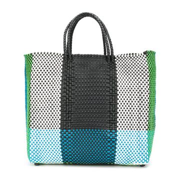 colour-block shopper tote