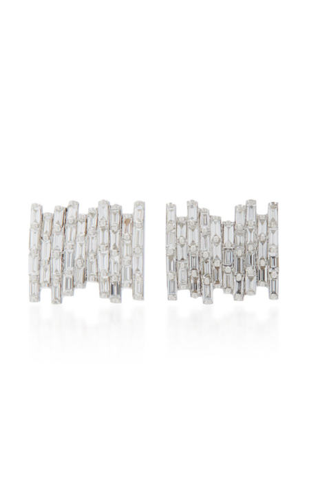 18K White Gold Diamond Earrings展示图
