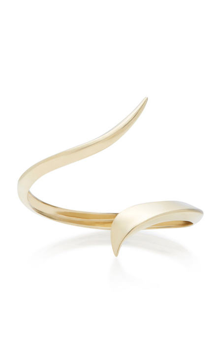 Heliconia 9K Gold Open Cuff展示图