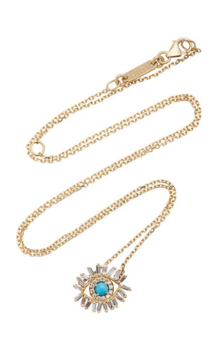 18K Gold, Diamond And Turquoise Necklace展示图