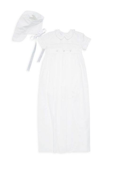 Baby Girl's Three-Piece Convertible Christening Gown, Romper &amp; Bonnet展示图