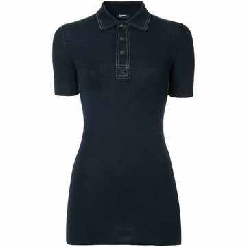 contrast stitch polo jumper