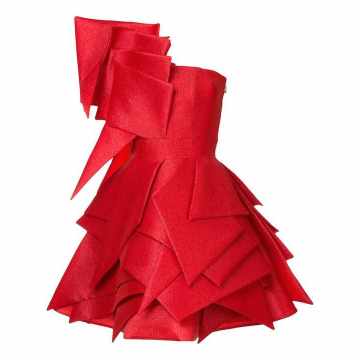 asymmetric origami cocktail dress
