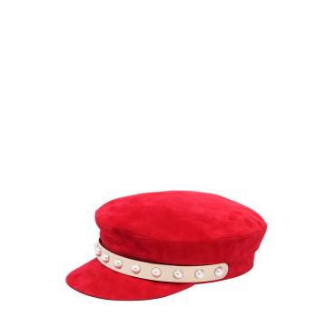 "JARAN"装饰麂皮帽子