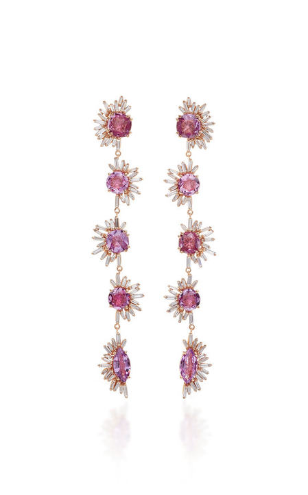 One-Of-A-Kind Pink Sapphire Drop Earrings展示图