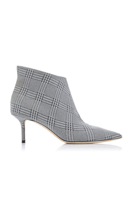 Marinda Glittered Plaid Leather Ankle Boots展示图