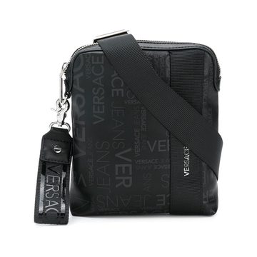 logo zipped messenger bag