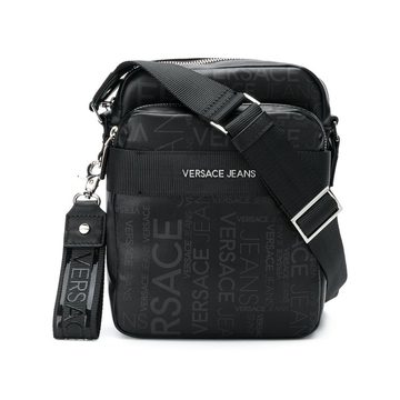 logo zipped messenger bag