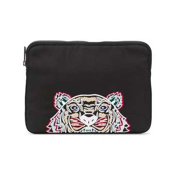 Tiger embroidered clutch