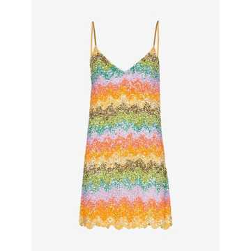 rainbow sequin embellished slip dress